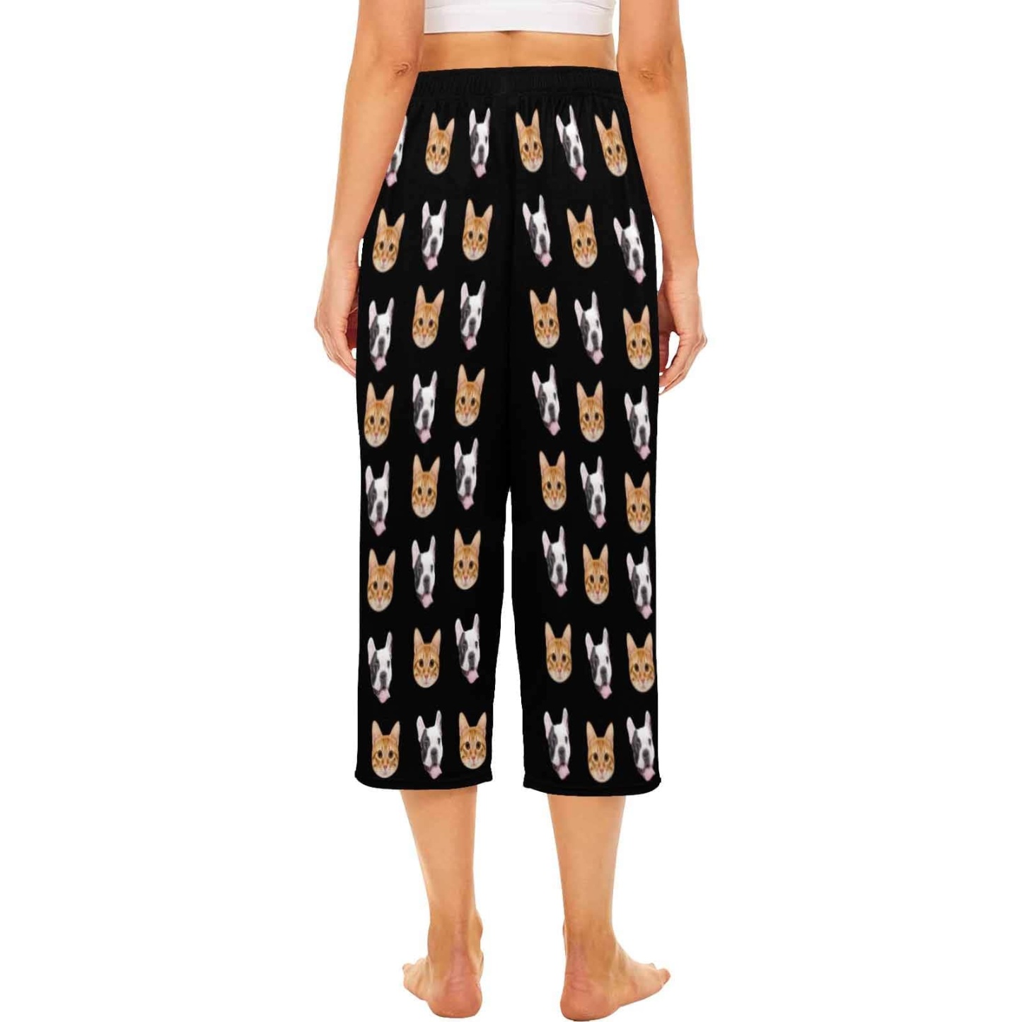 FacePajamas Pajama Shirt&Pants Custom Dog&Cat Face Pet Cropped Pajama Pants For Women Girlfriend Fashion Gift Personalized