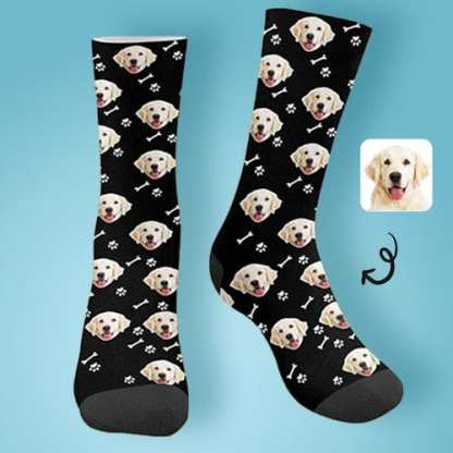 FacePajamas Sublimated Crew Socks Custom Dog Face Socks Funny Printed Photo Pet Socks Personalized Picture Sublimated Crew Socks