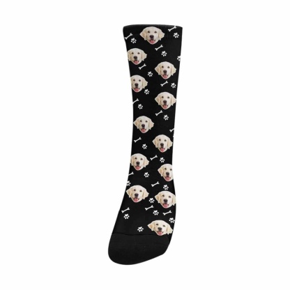 FacePajamas Sublimated Crew Socks Custom Dog Face Socks Funny Printed Photo Pet Socks Personalized Picture Sublimated Crew Socks