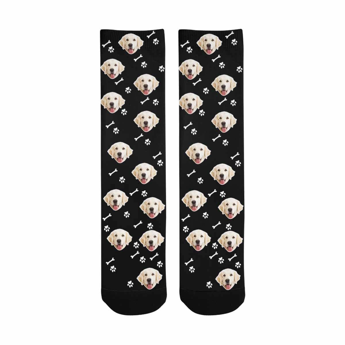 FacePajamas Sublimated Crew Socks Custom Dog Face Socks Funny Printed Photo Pet Socks Personalized Picture Sublimated Crew Socks