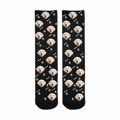 FacePajamas Sublimated Crew Socks Custom Dog Face Socks Funny Printed Photo Pet Socks Personalized Picture Sublimated Crew Socks