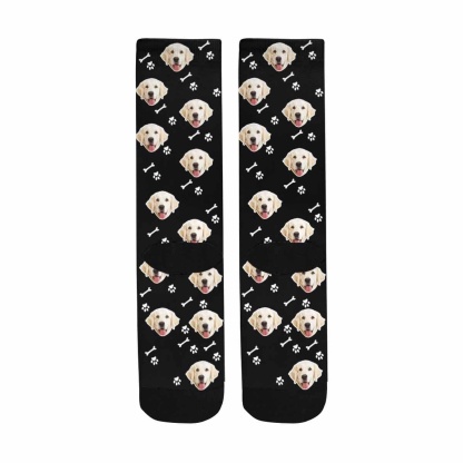 FacePajamas Sublimated Crew Socks Custom Dog Face Socks Funny Printed Photo Pet Socks Personalized Picture Sublimated Crew Socks
