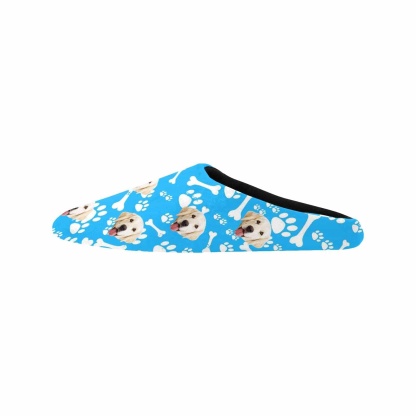 FacePajamas Slippers Custom Dog's Photo Footprint All Over Print Personalized Non-Slip Cotton Slippers