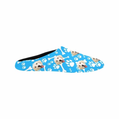 FacePajamas Slippers Custom Dog's Photo Footprint All Over Print Personalized Non-Slip Cotton Slippers