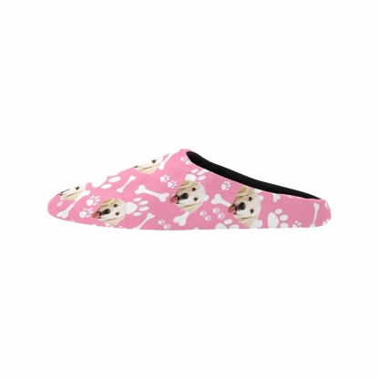 FacePajamas Slippers Custom Dog's Photo Footprint All Over Print Personalized Non-Slip Cotton Slippers