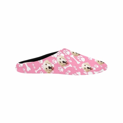 FacePajamas Slippers Custom Dog's Photo Footprint All Over Print Personalized Non-Slip Cotton Slippers