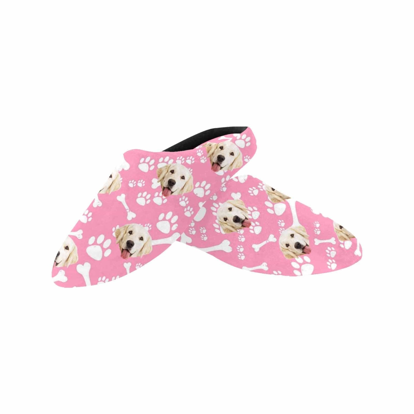 FacePajamas Slippers Custom Dog's Photo Footprint All Over Print Personalized Non-Slip Cotton Slippers