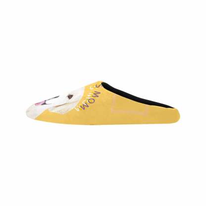 FacePajamas Slippers Custom Dog's Photo&Name All Over Print Personalized Non-Slip Cotton Slippers For Couple