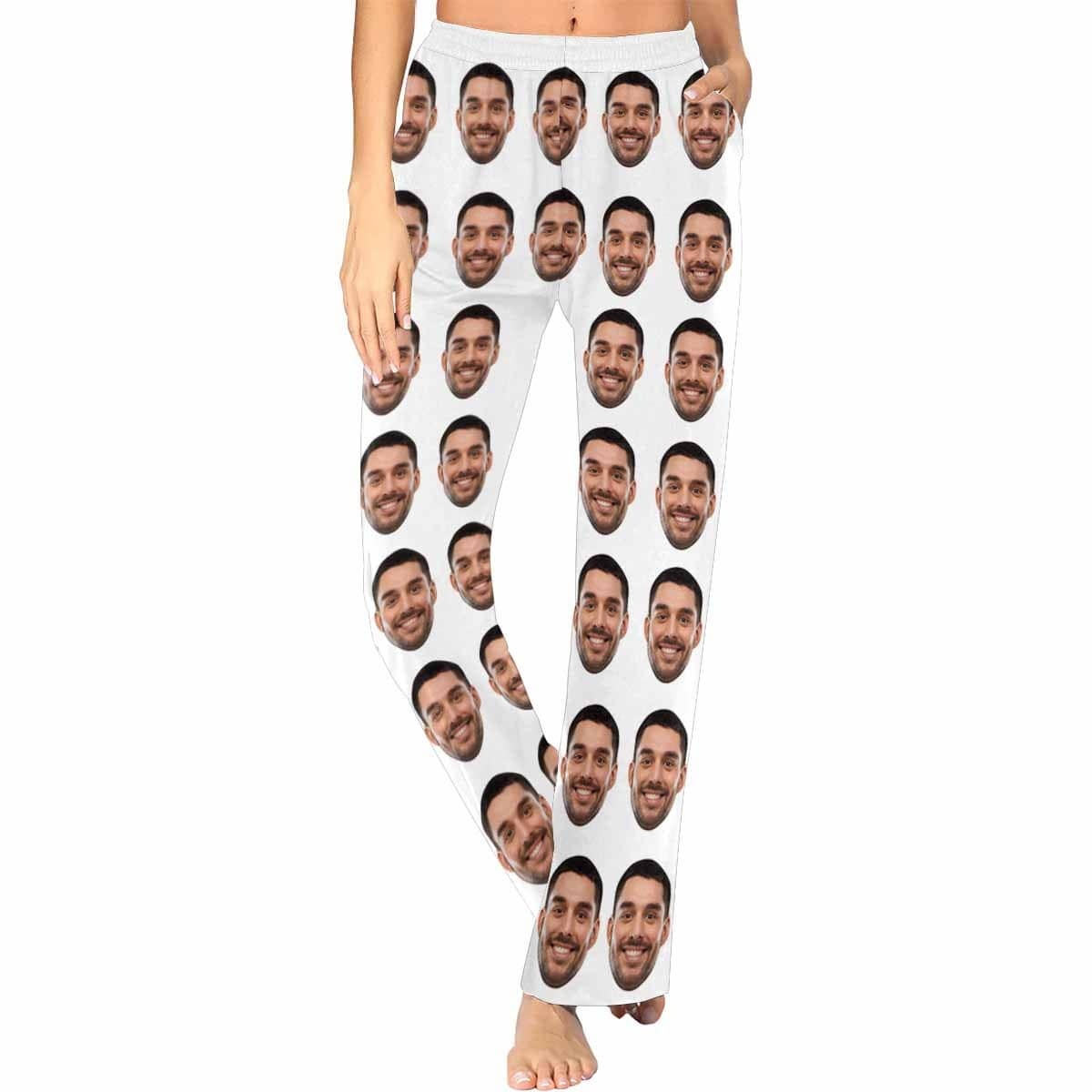 FacePajamas Pajama Custom Face Boyfriend Sleepwear Personalized Women's Slumber Party Long Pajama Set Pajama Top&Pajama Bottom