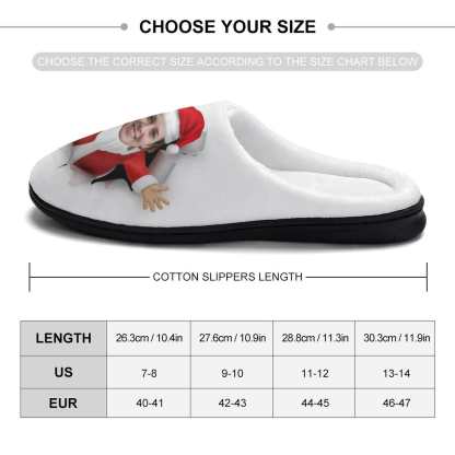 FacePajamas Slippers-2YX-SDS Custom Face Christmas Women's All Over Print Cotton Slippers