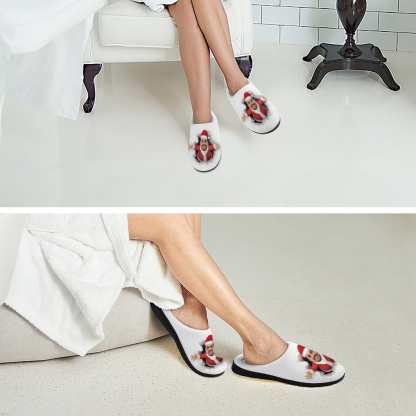FacePajamas Slippers-2YX-SDS Custom Face Christmas Men's All Over Print Cotton Slippers