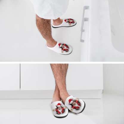 FacePajamas Slippers-2YX-SDS Custom Face Christmas Women's All Over Print Cotton Slippers