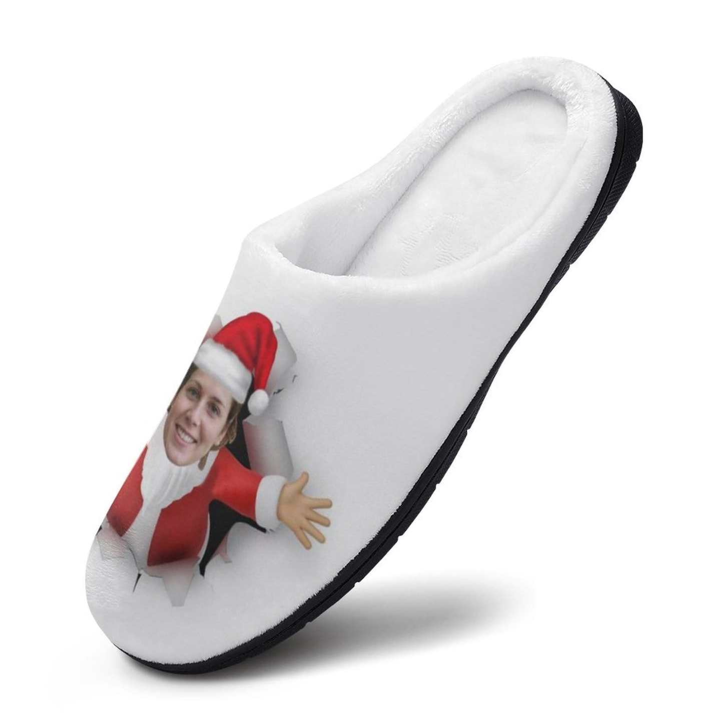 FacePajamas Slippers-2YX-SDS Custom Face Christmas Women's All Over Print Cotton Slippers