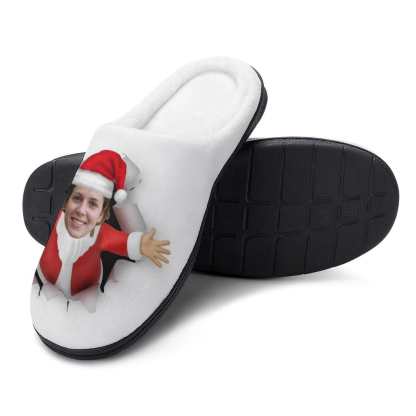 FacePajamas Slippers-2YX-SDS Custom Face Christmas Women's All Over Print Cotton Slippers