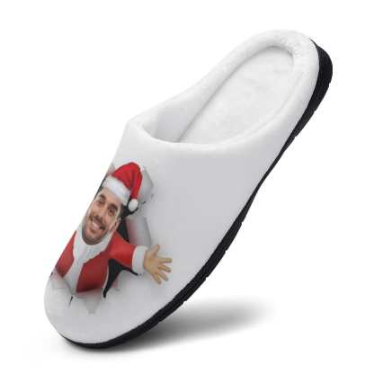 FacePajamas Slippers-2YX-SDS Custom Face Christmas Women's All Over Print Cotton Slippers
