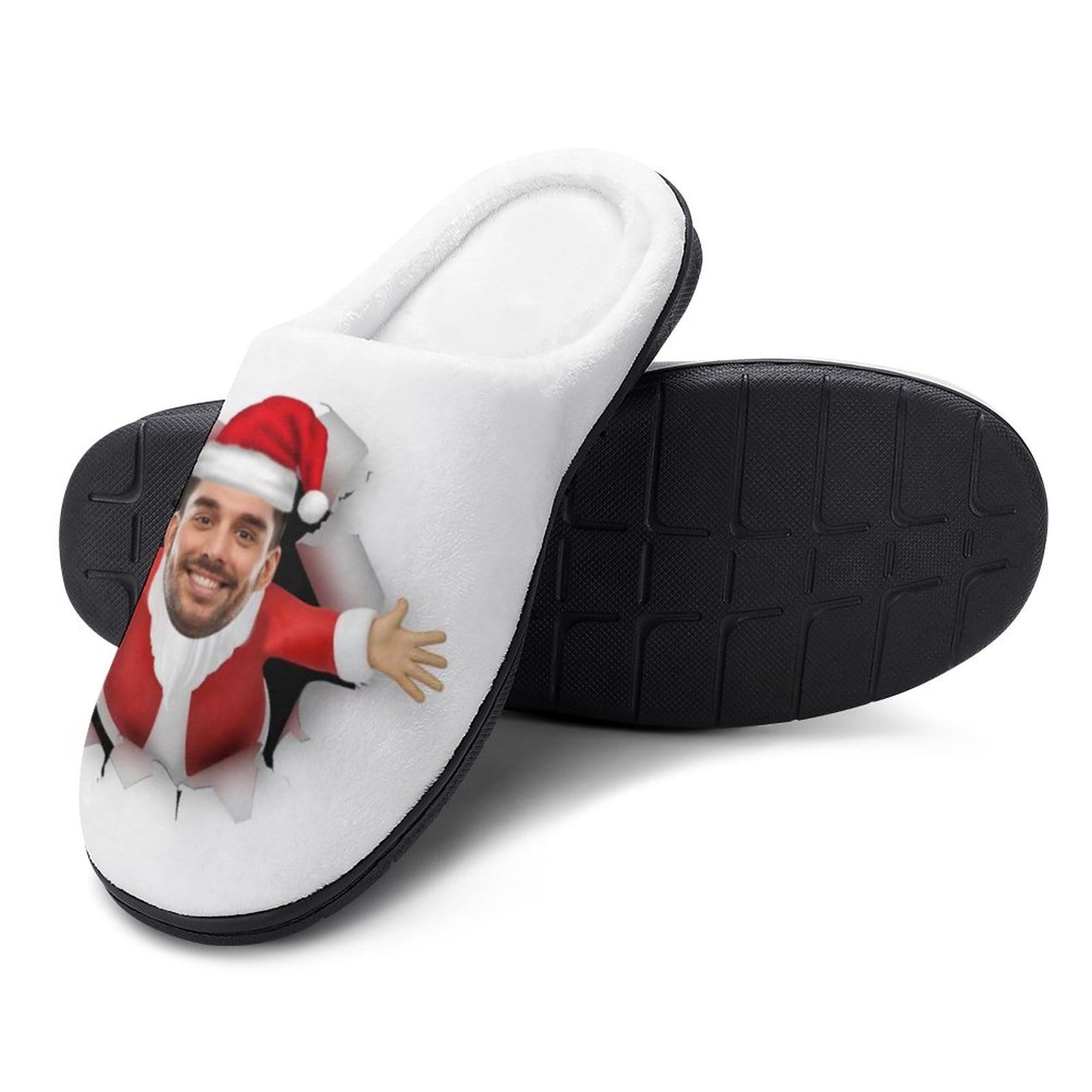 FacePajamas Slippers-2YX-SDS Custom Face Christmas Women's All Over Print Cotton Slippers