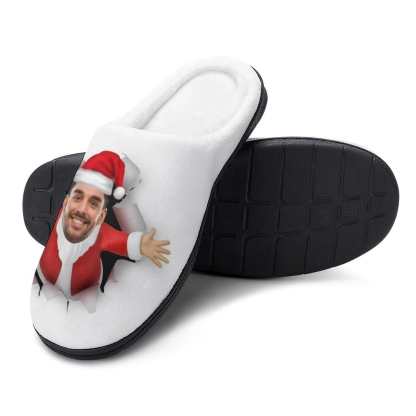 FacePajamas Slippers-2YX-SDS Custom Face Christmas Women's All Over Print Cotton Slippers
