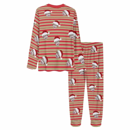 FacePajamas Pajama Custom Face Christmas Stripes Couple Matching Pajamas