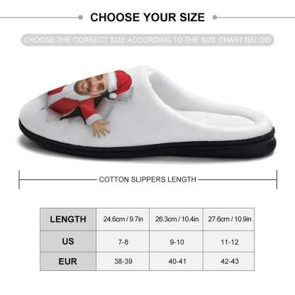FacePajamas Slippers-2YX-SDS Custom Face Christmas Women's All Over Print Cotton Slippers