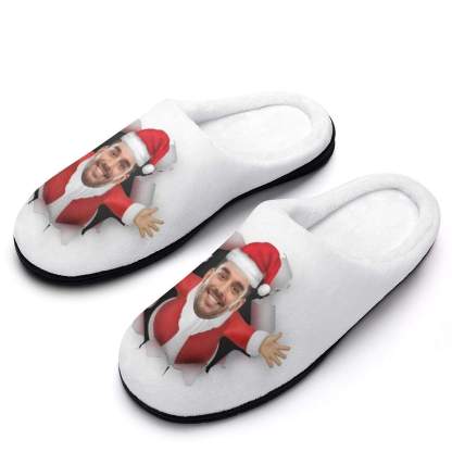 FacePajamas Slippers-2YX-SDS Custom Face Christmas Women's All Over Print Cotton Slippers
