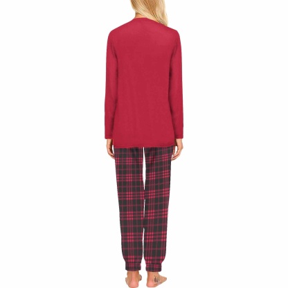 FacePajamas Custom Face Couple Pajamas Personalized Love Custom Image Couple Matching Crew Neck Long Sleeves Pajama Set