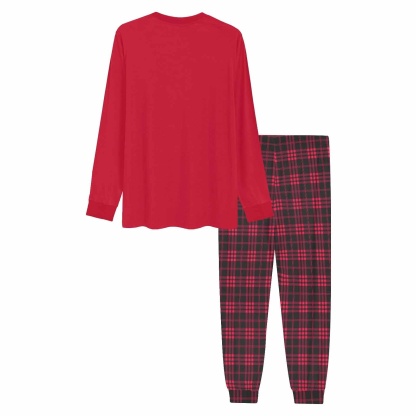 FacePajamas Custom Face Couple Pajamas Personalized Love Custom Image Couple Matching Crew Neck Long Sleeves Pajama Set