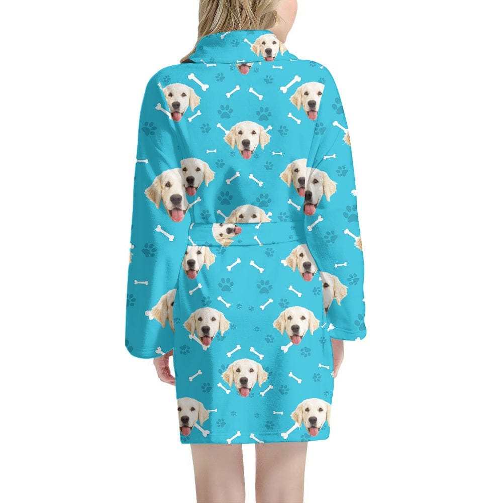 FacePajamas Pajama Bathrobe-2ML-ZD Custom Face Dog Smiley Face Women's Summer Bathrobe Gifts for Her