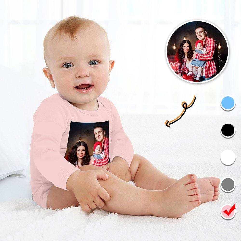 FacePajamas Baby Pajama Custom Face Family Infant Bodysuit One Piece Jumpsuit Personalized Long Sleeve Rompers Baby Clothes