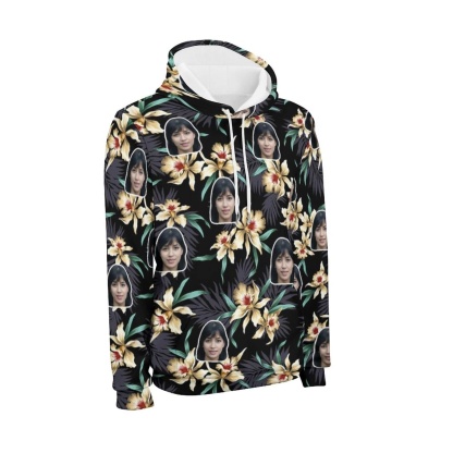 FacePajamas Hoodie Set-2WH-SDS Custom Face Flower Hoodie Sweatpant Set Personalized Unisex Loose Hoodie Top Outfits