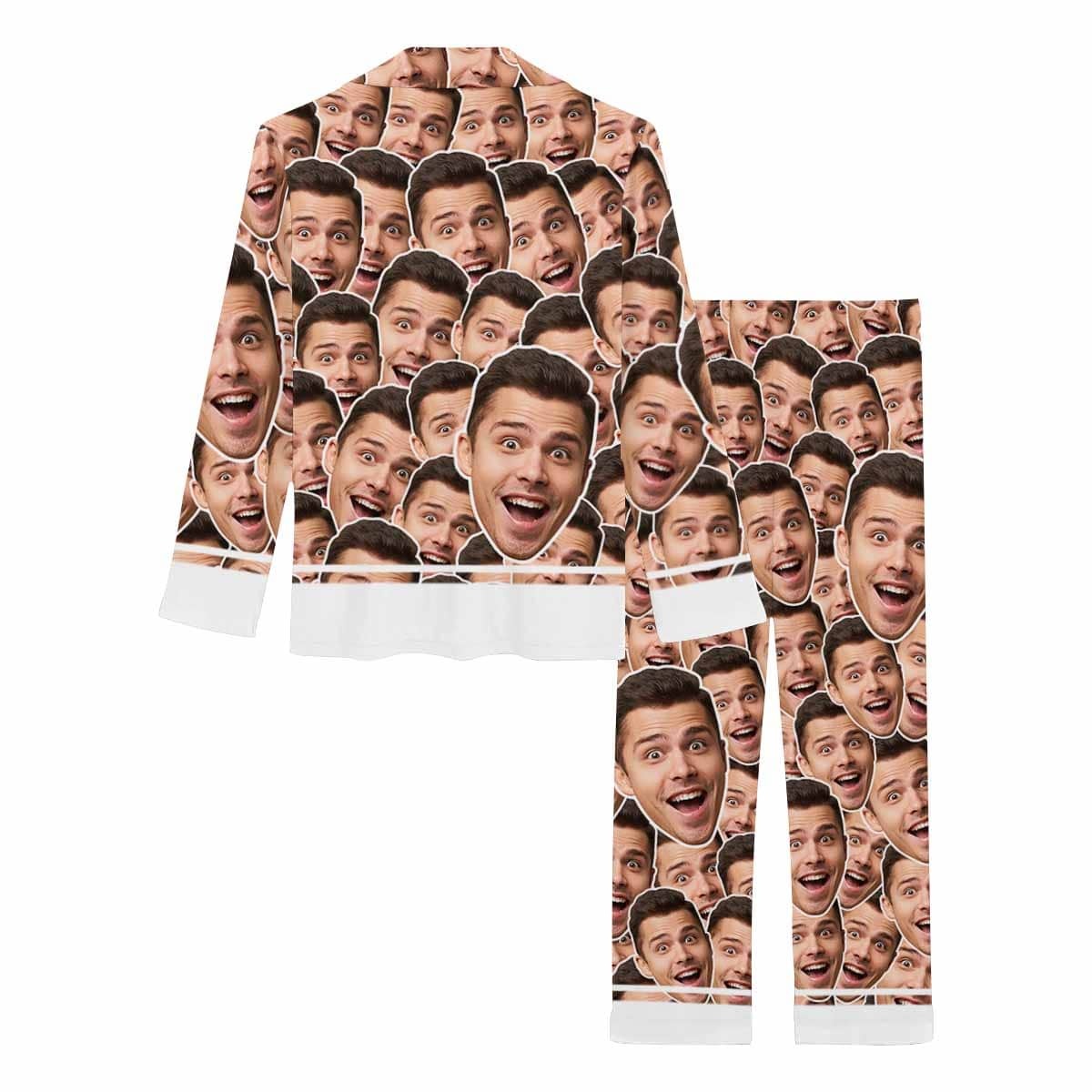 FacePajamas Pajama Custom Face Full of Boyfriend Nightwear Personalized Women's Slumber Party Long Pajama Set