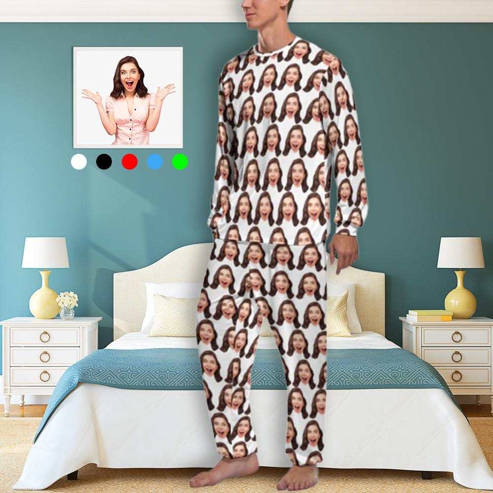 FacePajamas Pajama Custom Face Girlfriend Pajamas for Men Personalized Men's Pajama Set Sleep or Loungewear For Him