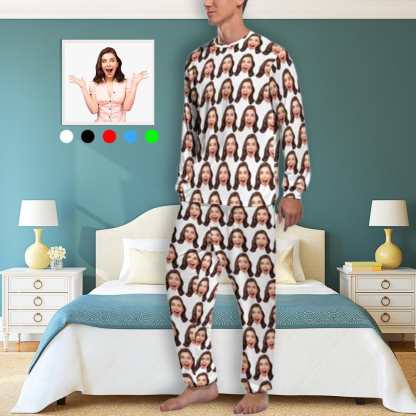 FacePajamas Pajama Custom Face Girlfriend Pajamas for Men Personalized Men's Pajama Set Sleep or Loungewear For Him