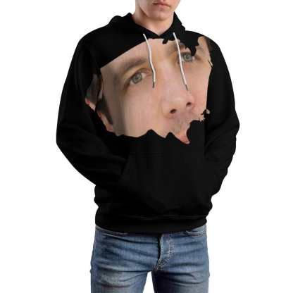 FacePajamas Hoodie-2WH-SDS Custom Face Hoodie Irregular Shape Unisex Large Size Hooded Pullover Personalized Big Face Loose Hoodie Top Outfits