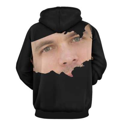 FacePajamas Hoodie-2WH-SDS Custom Face Hoodie Irregular Shape Unisex Large Size Hooded Pullover Personalized Big Face Loose Hoodie Top Outfits