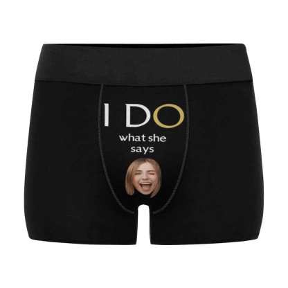 FacePajamas Mix Briefs Custom Face I Do Couple Underwear Put Your Face on Lingerie with Custom Image