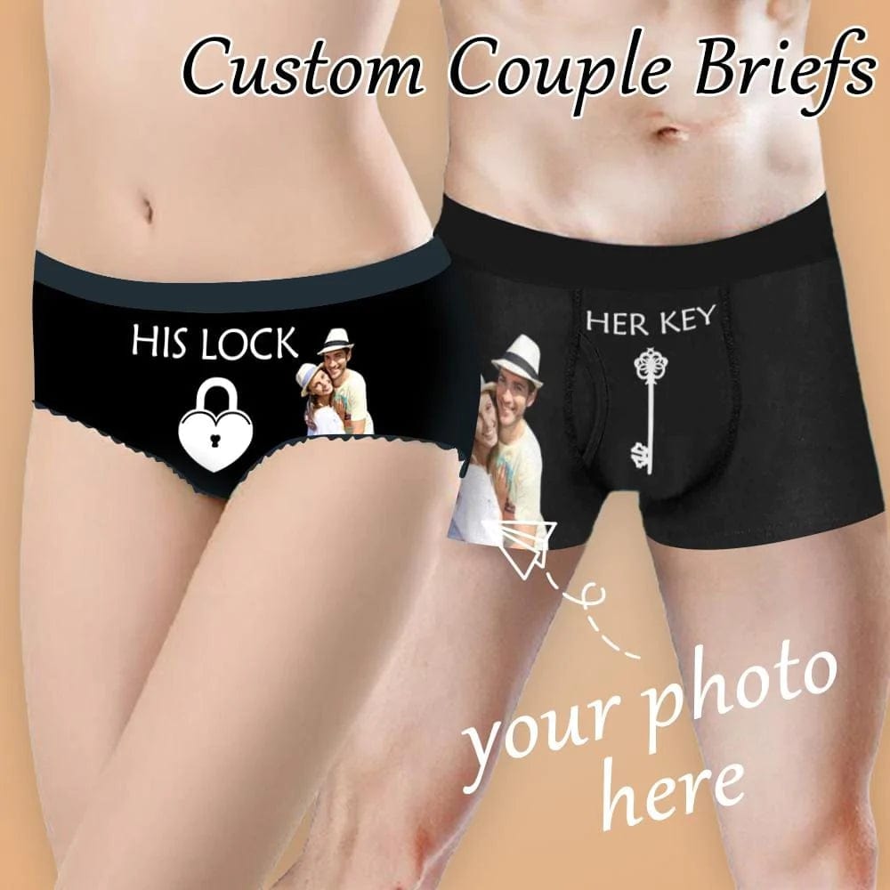 FacePajamas Mix Briefs Custom Face Key And Lock Men's Pocket Boxer Briefs&Women's High-cut Briefs