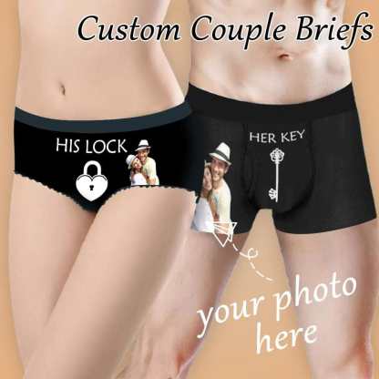 FacePajamas Mix Briefs Custom Face Key And Lock Men's Pocket Boxer Briefs&Women's High-cut Briefs