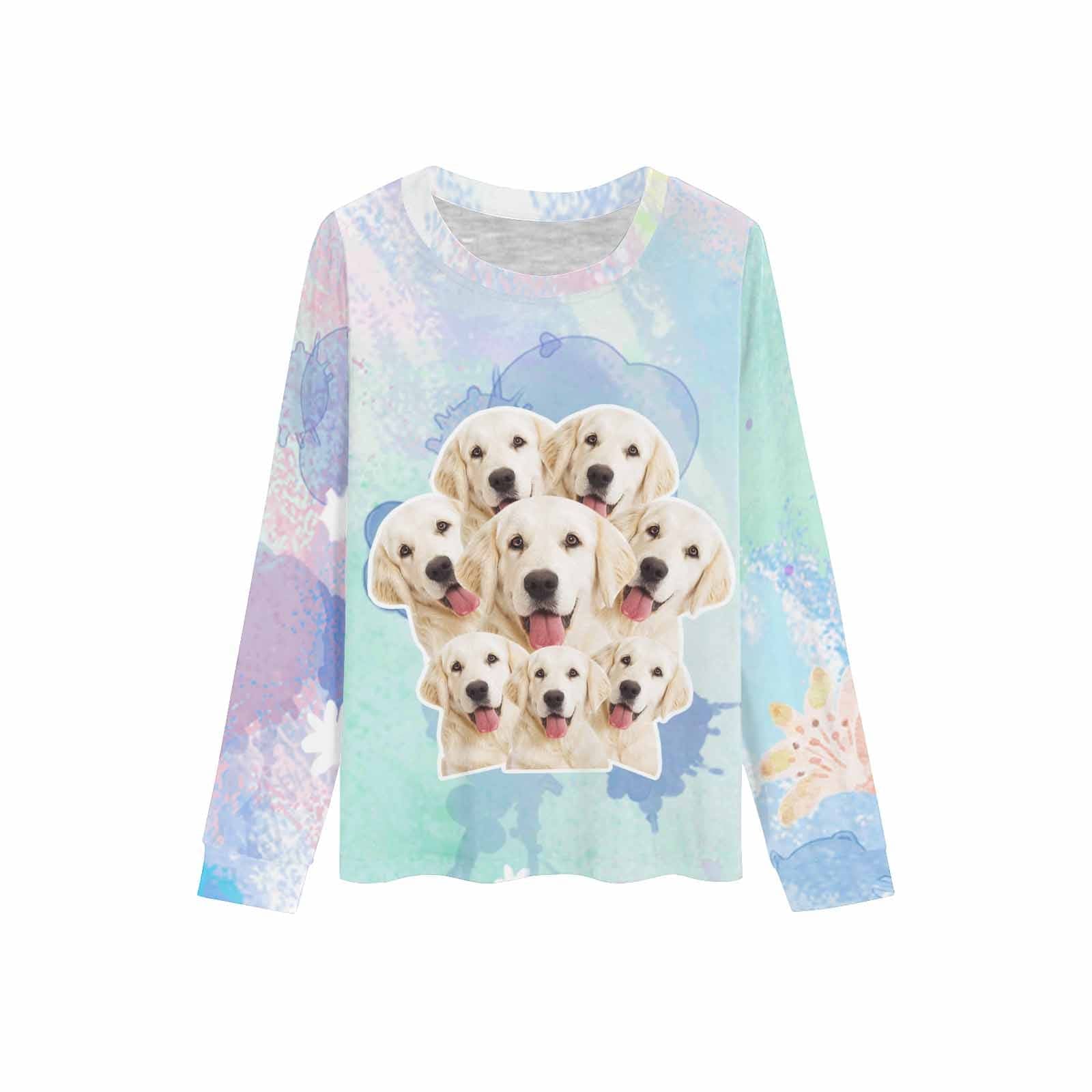 FacePajamas Pajama Shirt&Pants Custom Face Kids' All Over Print Pajama Top & Trousers Dog Face Personalized Long Pajama Set