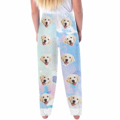 FacePajamas Pajama Shirt&Pants Custom Face Kids' All Over Print Pajama Top & Trousers Dog Face Personalized Long Pajama Set