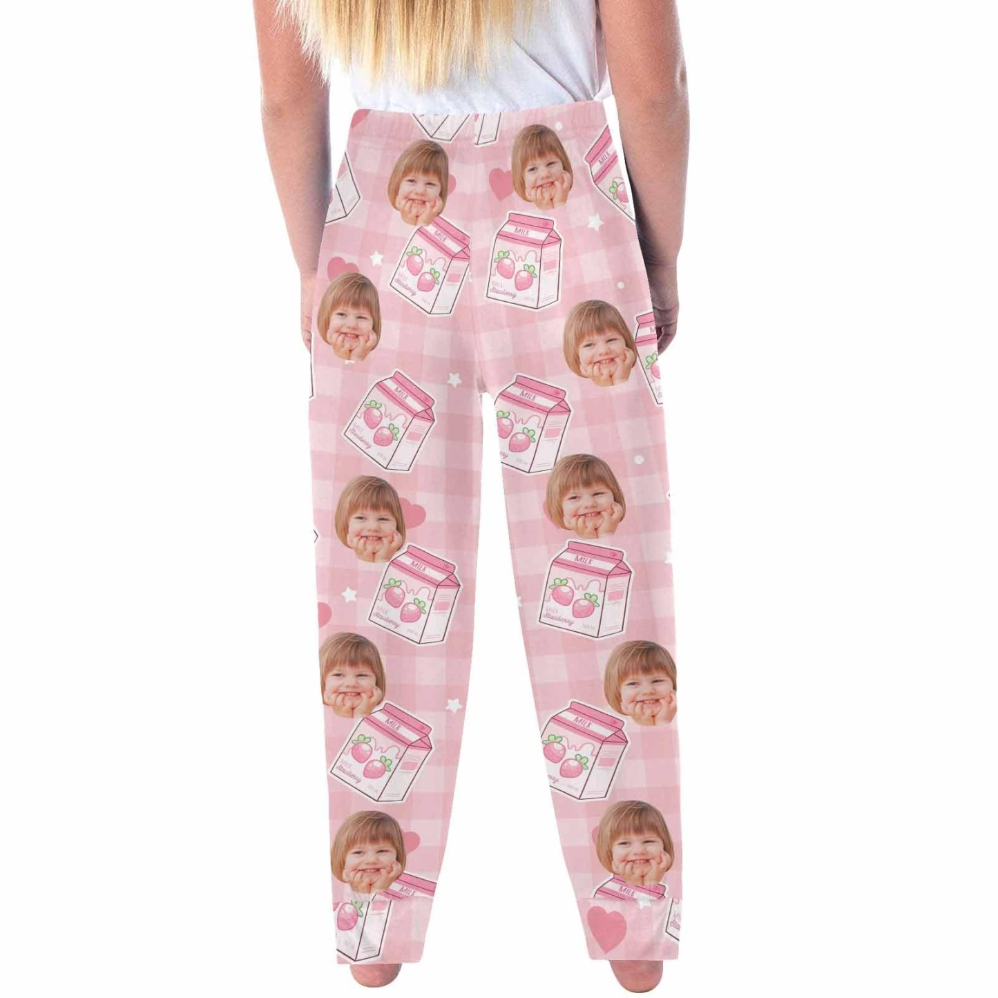 FacePajamas Pajama Shirt&Pants Custom Face Kids' All Over Print Pajama Top & Trousers Pink Personalized Long Pajama Sets