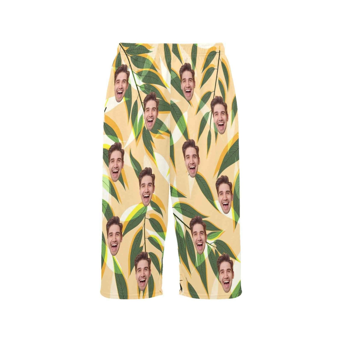 FacePajamas Pajama Shirt&Pants Custom Face Leaf Tree Cropped Pajama Pants For Women Girlfriend Gift Fashion