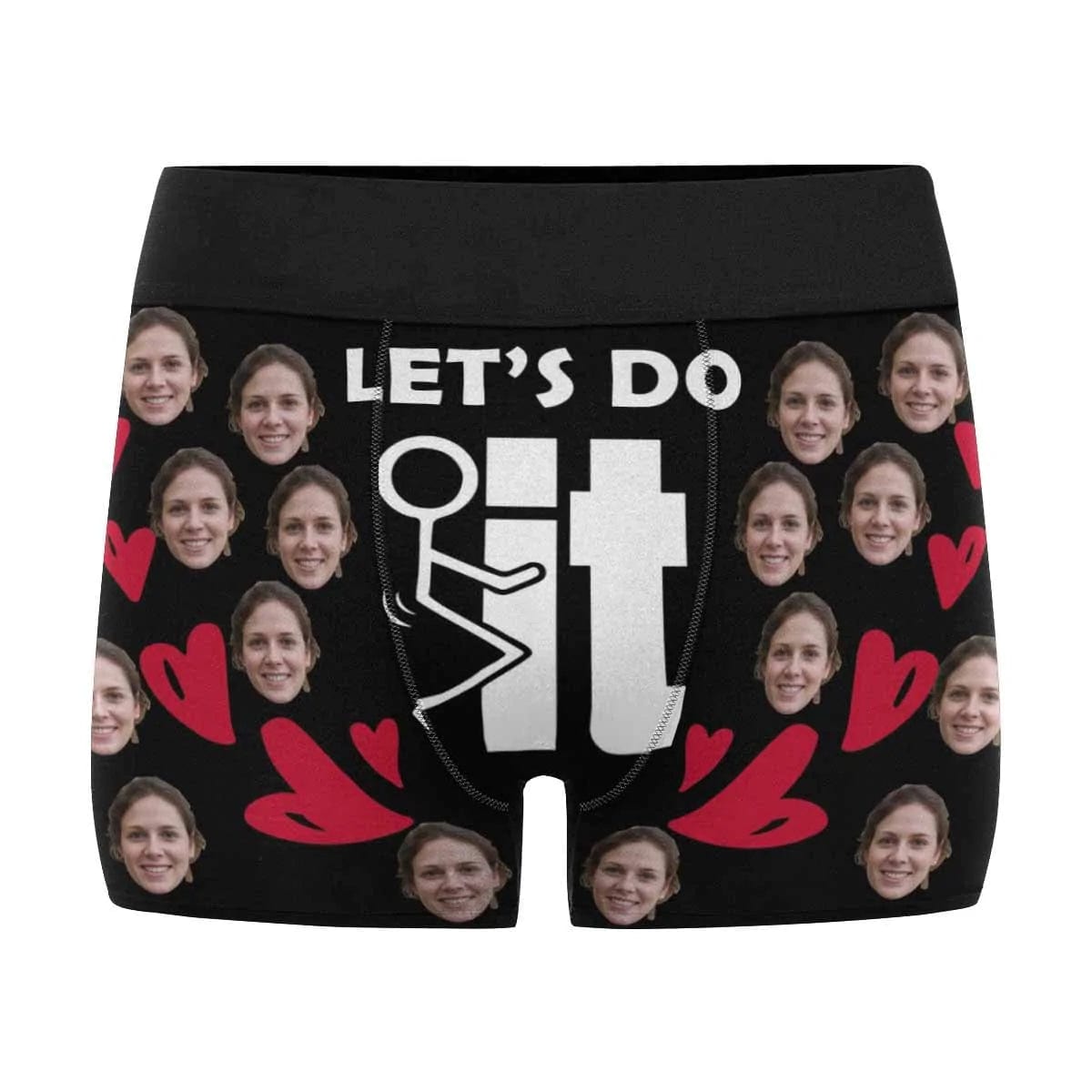 FacePajamas Mix Briefs Custom Face Let's Do It Women's Classic Thong&Men's Boxer Briefs Personalized Underwear For Couple Funny Gifts
