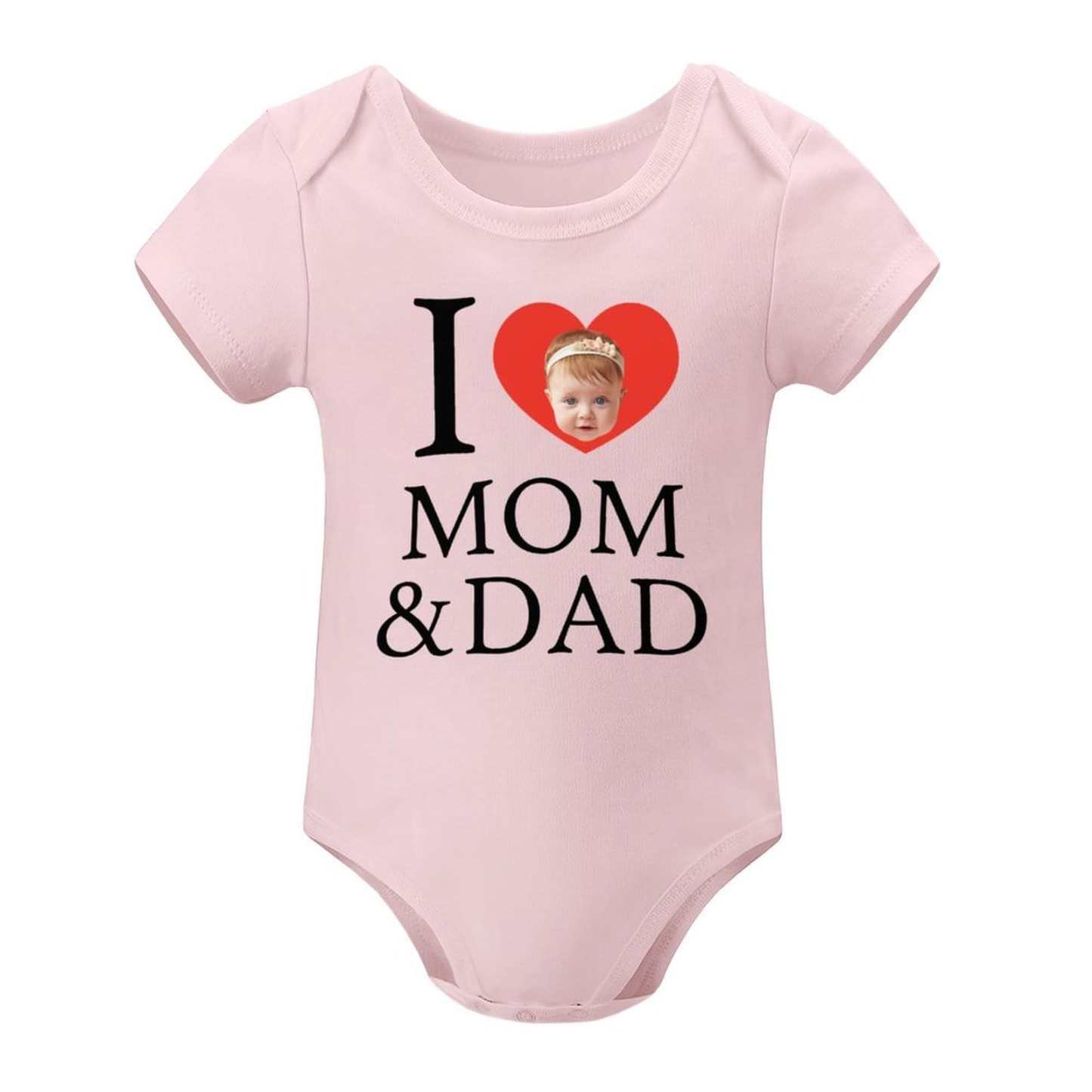 FacePajamas Baby Pajama Custom Face Love You Bubble Romper Girls Boys Baby Jumpsuit Personalized Newborn Baby Bodysuit