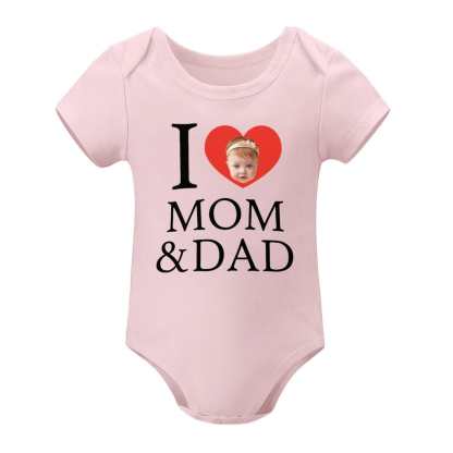 FacePajamas Baby Pajama Custom Face Love You Bubble Romper Girls Boys Baby Jumpsuit Personalized Newborn Baby Bodysuit