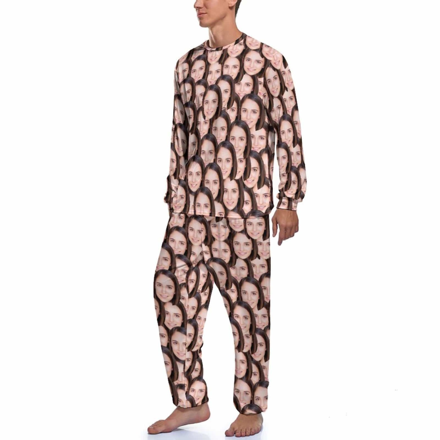 FacePajamas Pajama Custom Face Lover's Head Sleepwear Personalized Slumber Party Couple Matching Pajamas