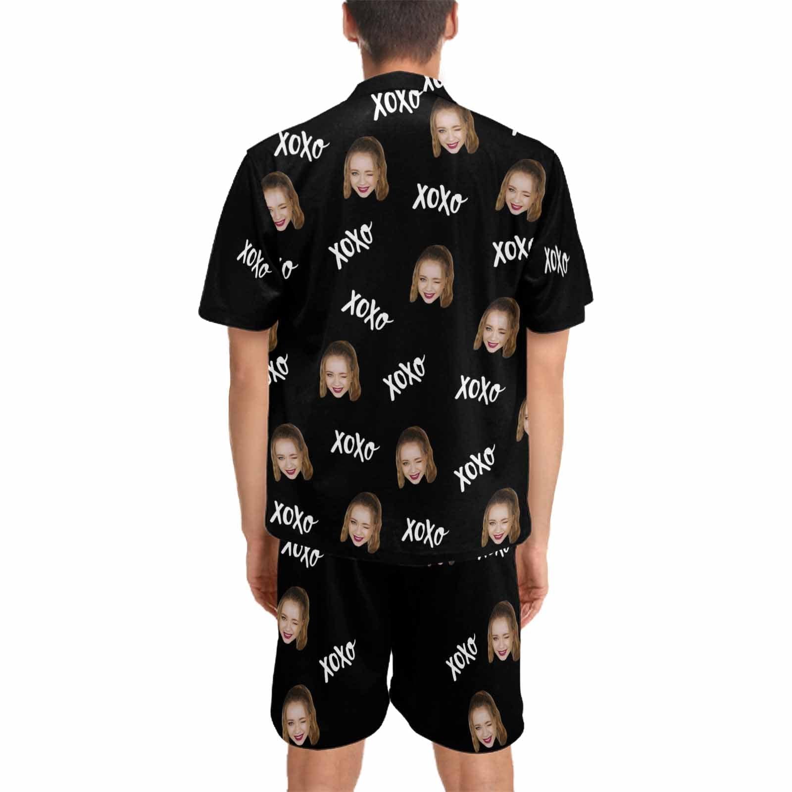 FacePajamas Pajamas Custom Face Matching Couple Pajamas Personalized XOXO Pajama Set Funny Nightwear For Him or Her