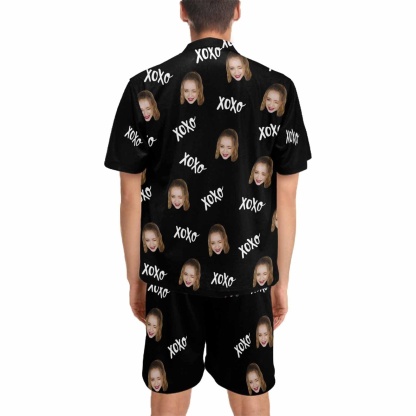 FacePajamas Pajamas Custom Face Matching Couple Pajamas Personalized XOXO Pajama Set Funny Nightwear For Him or Her