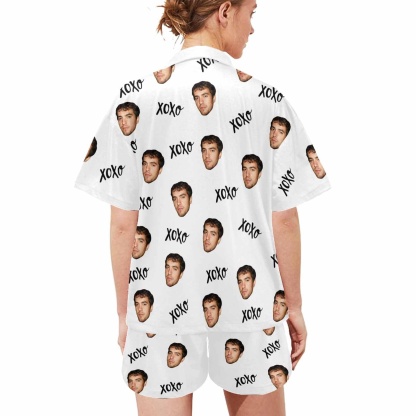 FacePajamas Custom Face Matching Couple Pajamas Personalized XOXO Pajama Set Funny Nightwear For Him or Her