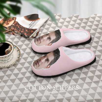 FacePajamas Slippers Custom Face Men's All Over Print Cotton Slippers