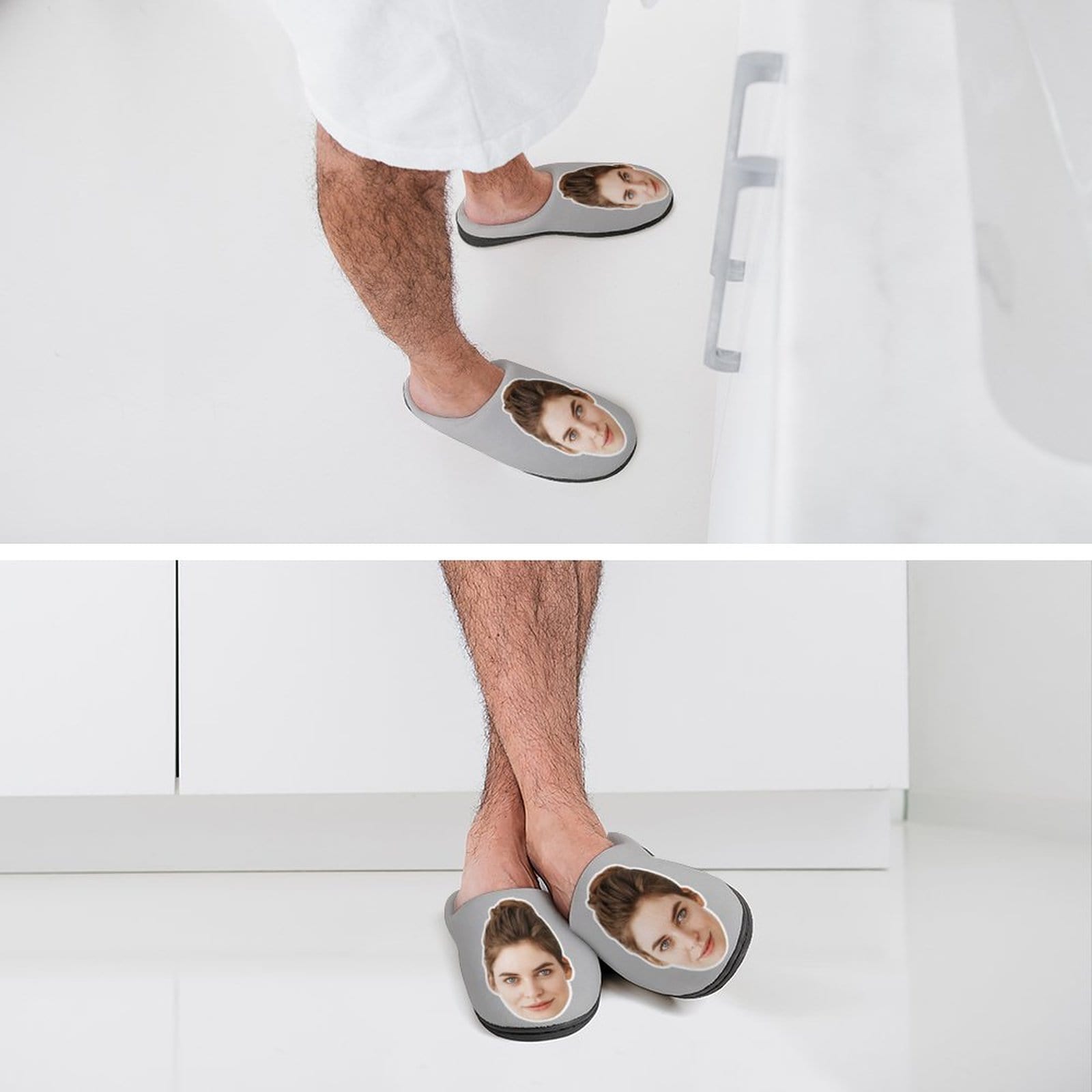 FacePajamas Slippers Custom Face Men's All Over Print Cotton Slippers